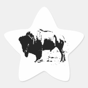 Adesito Estrela Pop Art Black & White Buffalo Silhout