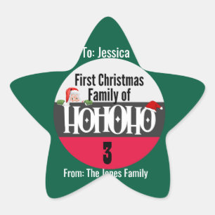 Adesito Estrela Primeira Família Ho Ho Ho de Natal Personalizar