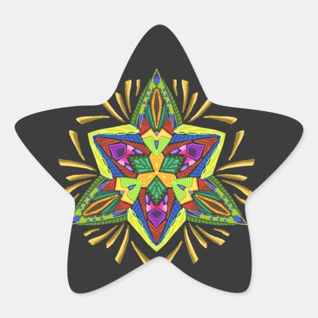 Adesito Estrela Psicodélico Flash ~Natal~ Sticker (Frente)