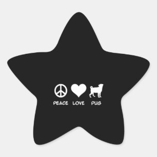 Adesito Estrela Pug do Amor pela Paz  Presente dos Pug Dog Lovers