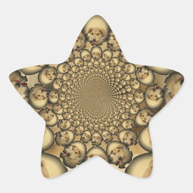 Adesito Estrela Puppy Kaleidoscope Art Impressão (Frente)