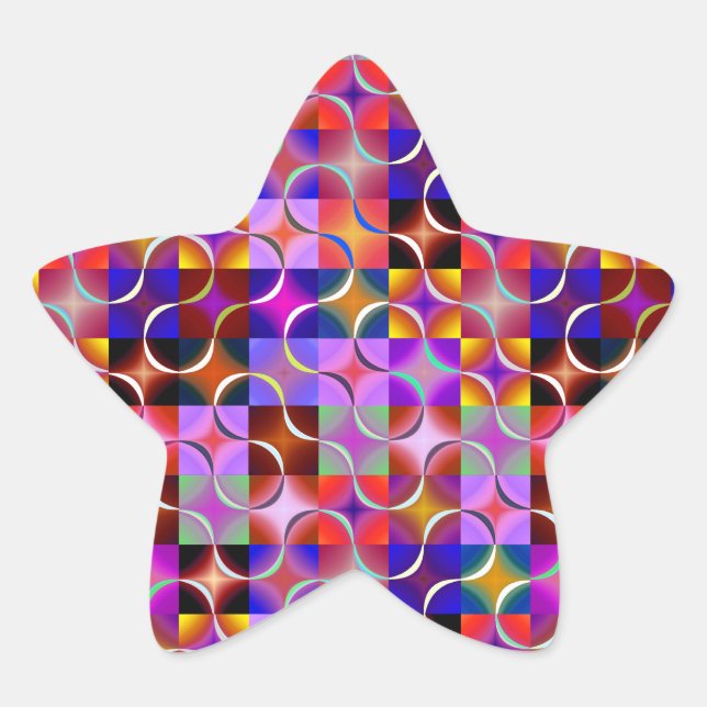 Adesito Estrela Quadrados multicolores geométricos (Frente)