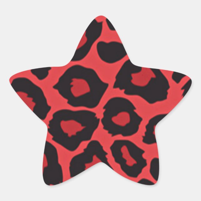 Adesito Estrela RAB Rockabilly Leopard Print Red Black (Frente)