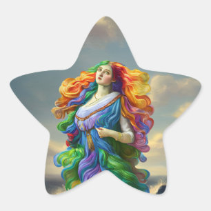 Adesito Estrela Rainbow Goddese pintura digital pintura original