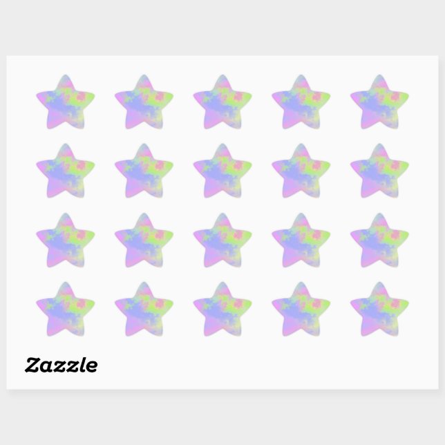 Adesito Estrela Rainbow Paint Splatter (Folha)