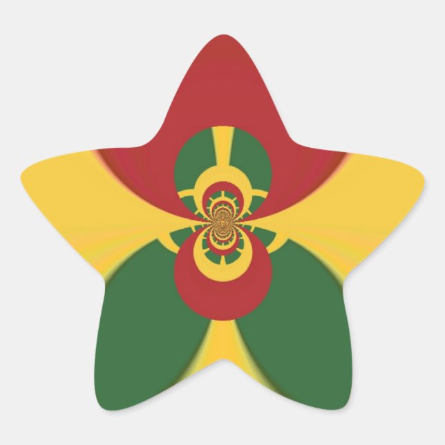 Adesito Estrela Rasta Colors Abstrato Art Impressão (Frente)