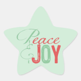 Adesito Estrela Red and Mint Peace and Joy Holiday Star Stickers