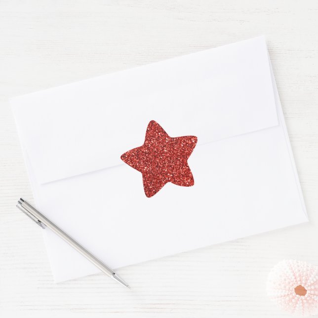 Adesito Estrela Red Bling, brilhante e espumante (Envelope)