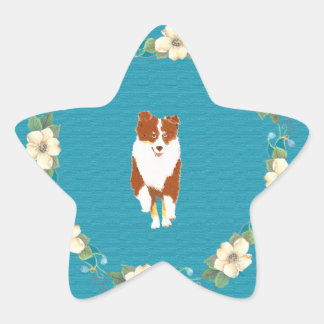 Adesito Estrela Red Tri correndo Aussie no Teal Floral