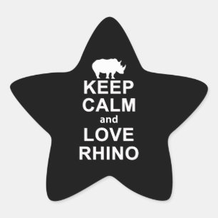 Adesito Estrela Rhino Lover Gift Mantenha Calma E Amor Rhino