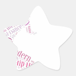 Adesito Estrela Rosa da nuvem da palavra da dança