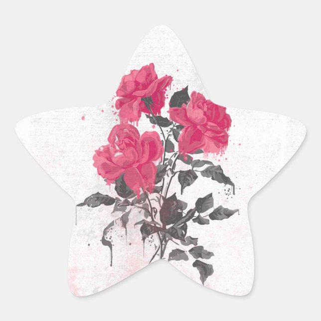 Adesito Estrela Rosas de aquarelas de lindas tendências (Frente)