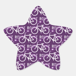 Adesito Estrela Roxo do teste padrão do ciclista da bicicleta de
