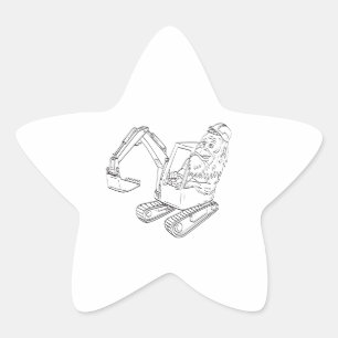 Adesito Estrela Sasquatch ou Bigfoot acionando um Digger Mecânico