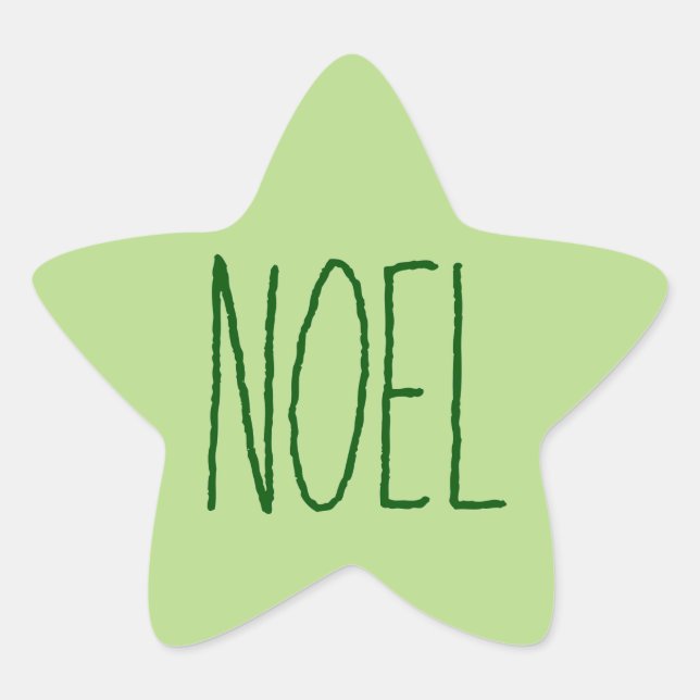 Adesito Estrela Saudação de Natal Simples "Noel" (Frente)