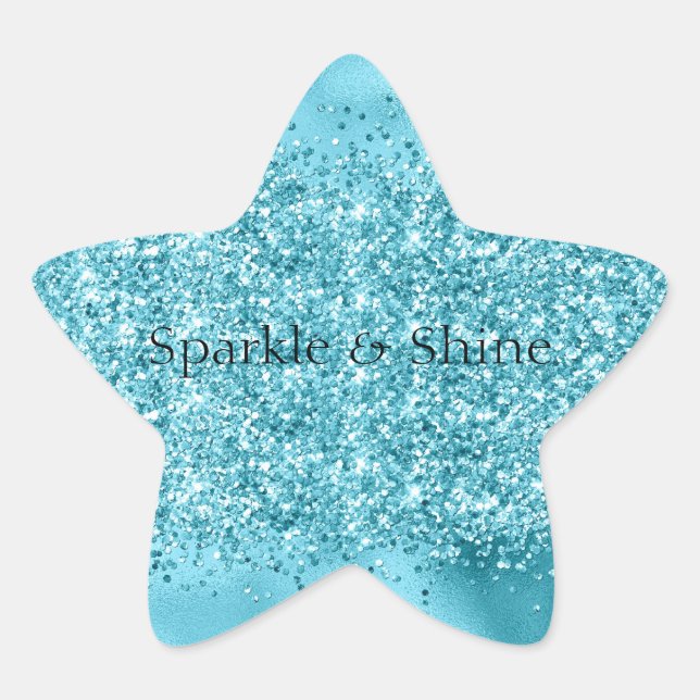 Adesito Estrela Sereia Aqua Confetti Sparkle Glitter (Frente)