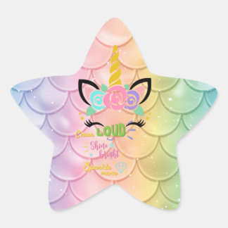 Adesito Estrela Sereia Unicorn Cheer Loud Chine Bright Sparkle