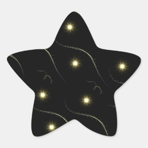 Adesito Estrela Shooting Stars preto e Dourado moderno