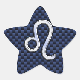 Adesito Estrela Silver Leo Zodiac - Símbolo Marinho de fibra de c
