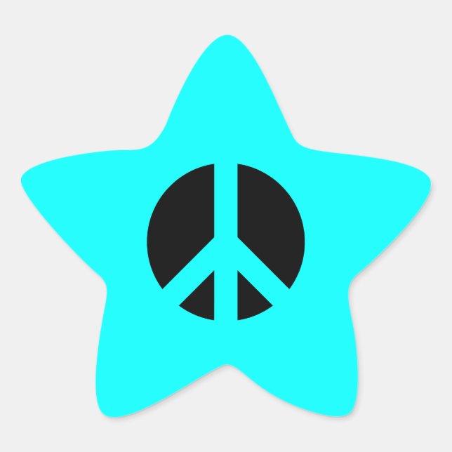 Adesito Estrela Símbolo da Paz Aqua e Preto (Frente)