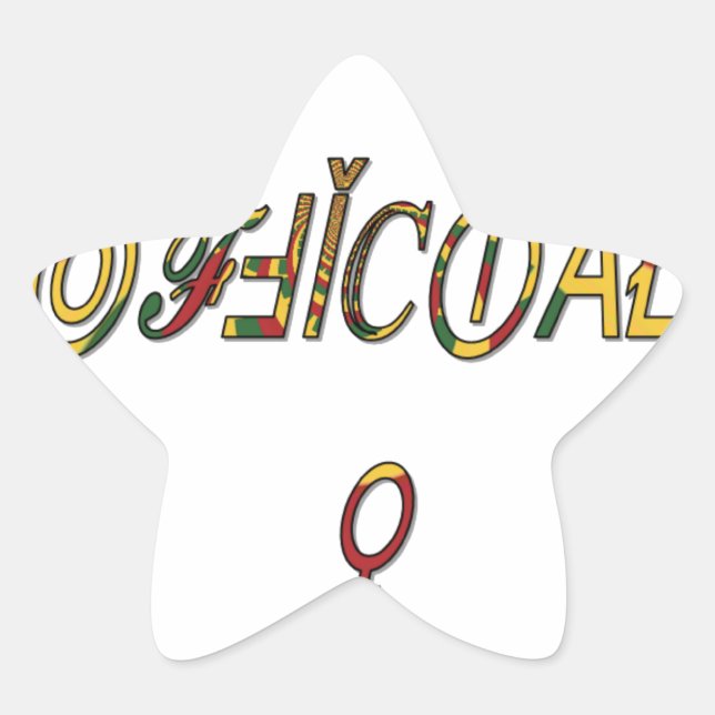 Adesito Estrela Símbolo feminino "OFICIAL" invertido Impressão (Frente)