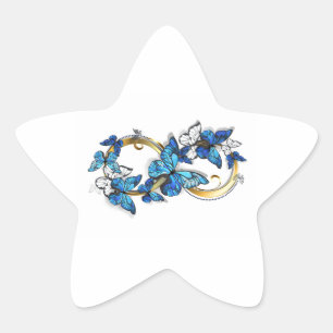 Adesito Estrela Símbolo infinito de borboletas azuis Morpho