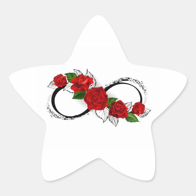 Adesito Estrela Símbolo Infinity com Rosa vermelha (Frente)