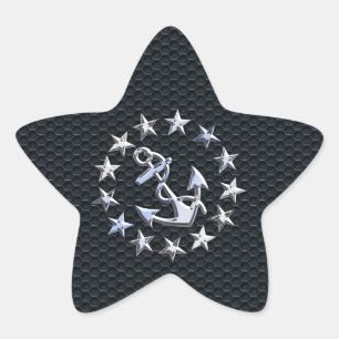 Adesito Estrela Símbolo náutico do cromo da bandeira do iate na