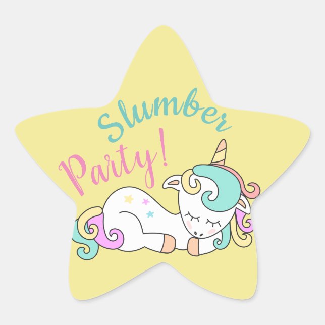 Adesito Estrela Sleepy Unicorn Slumber Party Stickers Personalizad (Frente)