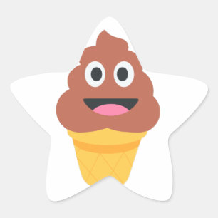 Adesito Estrela sorvete cone poo emoji