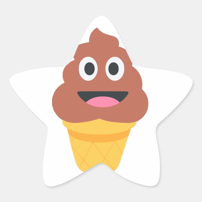 Adesito Estrela sorvete cone poo emoji (Frente)