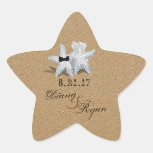 Adesito Estrela Starfish Bride Groom Sticker