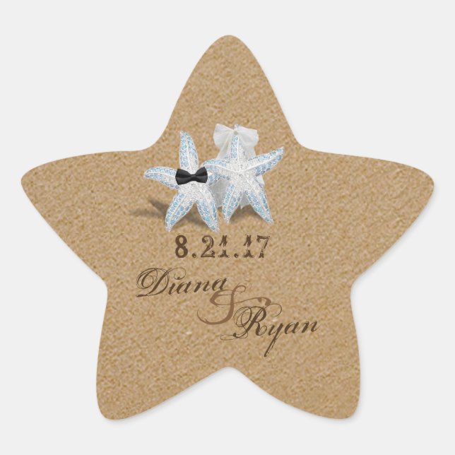 Adesito Estrela Starfish Bride Groom Sticker (Frente)