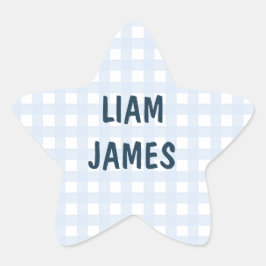 Adesito Estrela Starry Gingham Baby Boy Envelope Sticker