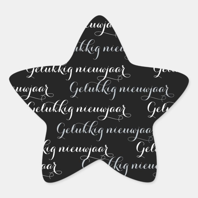 Adesito Estrela Ster Kerst tekst sticker "Gelukkig niewjaar" (Frente)