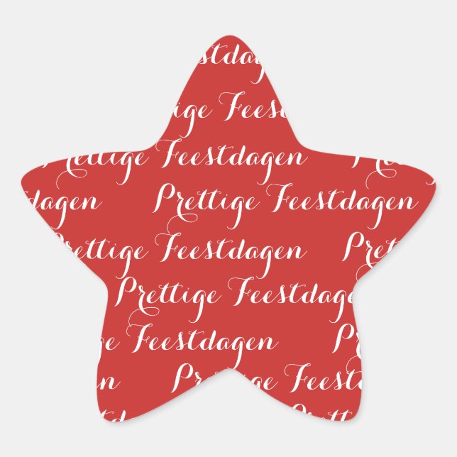 Adesito Estrela Ster Kerst tekst stickers "Prettige Feestdagen" (Frente)