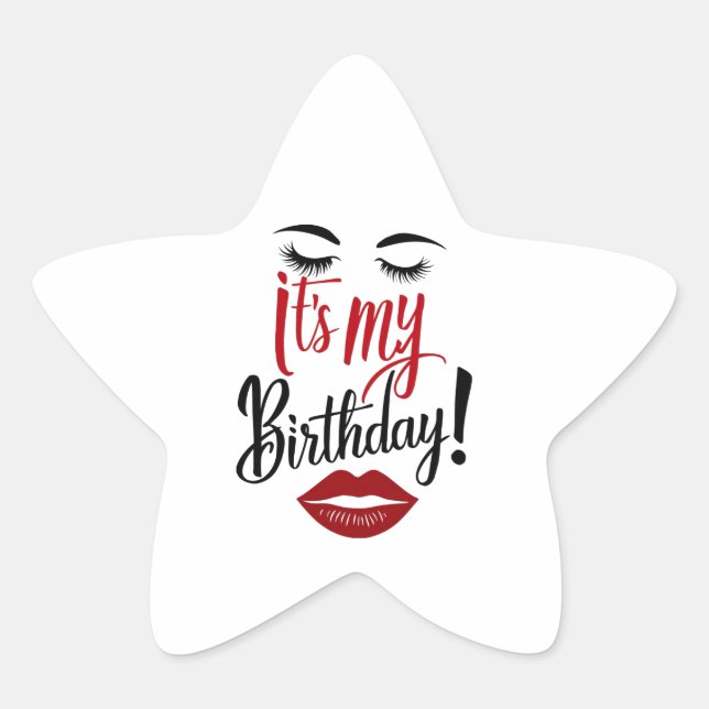 Adesito Estrela Sticker - É o meu aniversário (Frente)