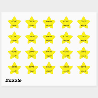 Adesito Estrela Sticker étoile jaune COVID négatif
