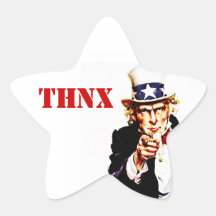 Sticker Vintage Tio Sam THNX Para O Seu Serviço