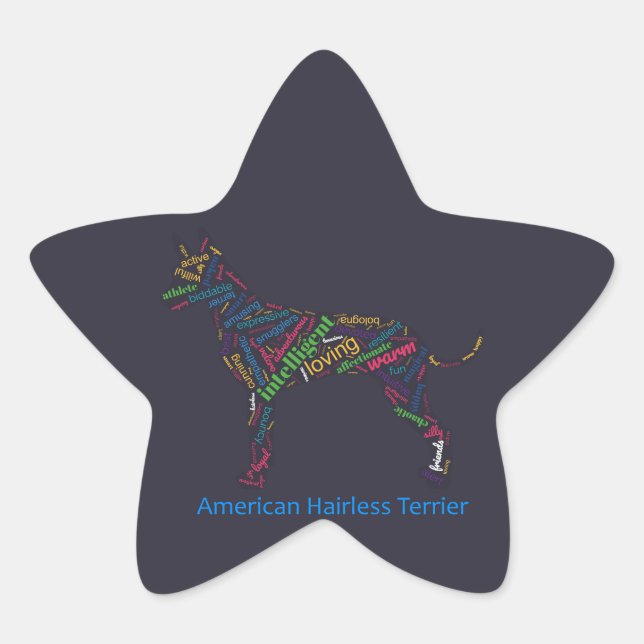Adesito Estrela Stickers de Palavras Terrier americanos (Frente)
