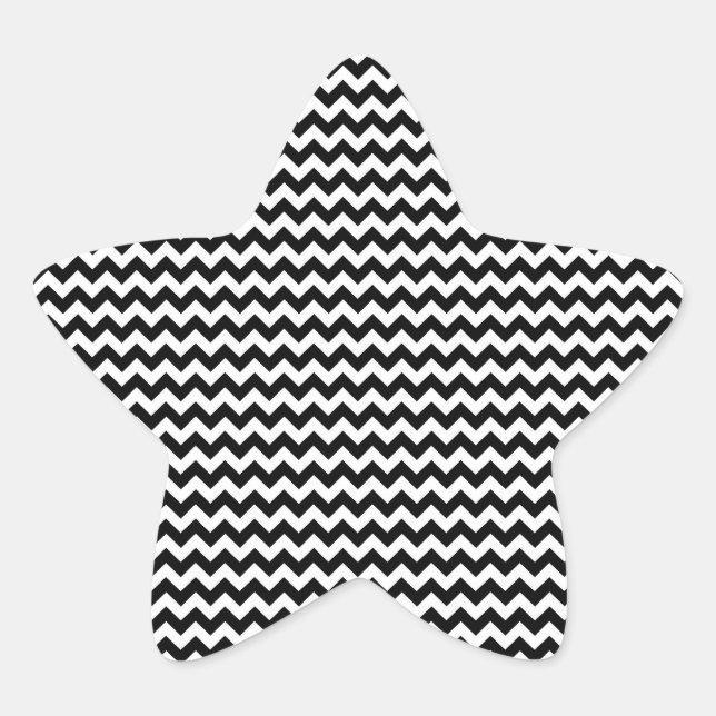 Adesito Estrela Stripe Chevron Preto e Branco (Frente)