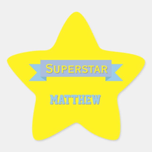 Adesito Estrela Superstar com Nome Personalizado (Frente)