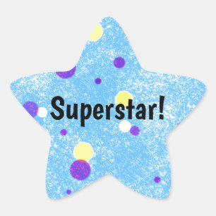 Adesito Estrela Superstar! Pontos Amarelos e Roxos em Azul