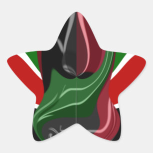Adesito Estrela Swirling Kenyan Flag: Uma arte moderna do Motif