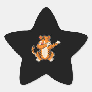 Adesito Estrela Tabuleiro Tigre Engraçado - Tigre Dabbing T - Tigr
