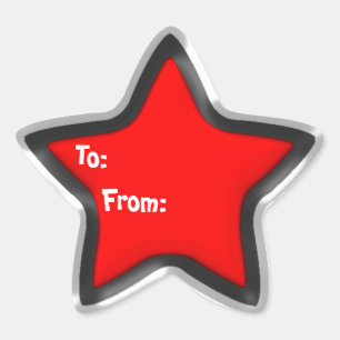 Adesito Estrela Tag vermelho do presente da estrela