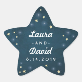 Adesito Estrela Teal Dourado e White Stars Nomes de Casamento e Da