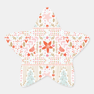Adesito Estrela Tema de Férias de Natal Colorido
