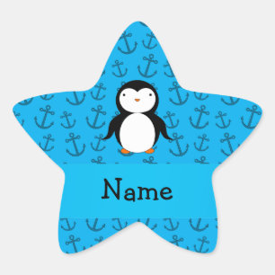 Adesito Estrela Teste padrão azul personalizado das âncoras do