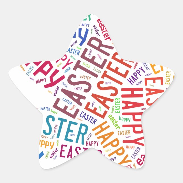 Adesito Estrela Texto de saudação colorido do felz pascoa (Frente)